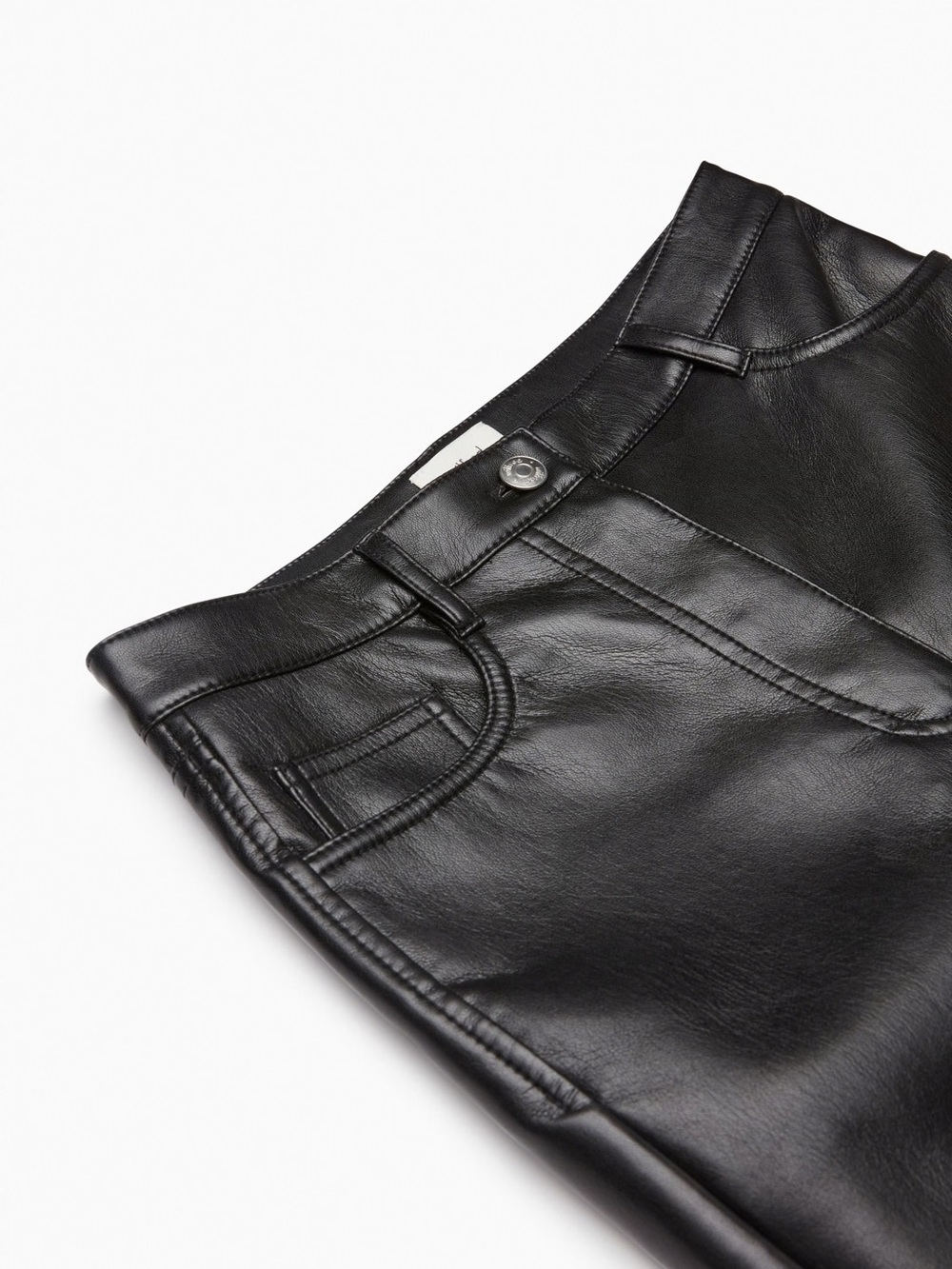 ARITZIA WILFRED Melina Black Cropped Vegan Leather Trousers (US 14)